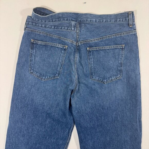 AGOLDE Cut-Out Baggy Straight-Leg Jeans Women’s Size 33 Blue Denim High Waist - Picture 8 of 15